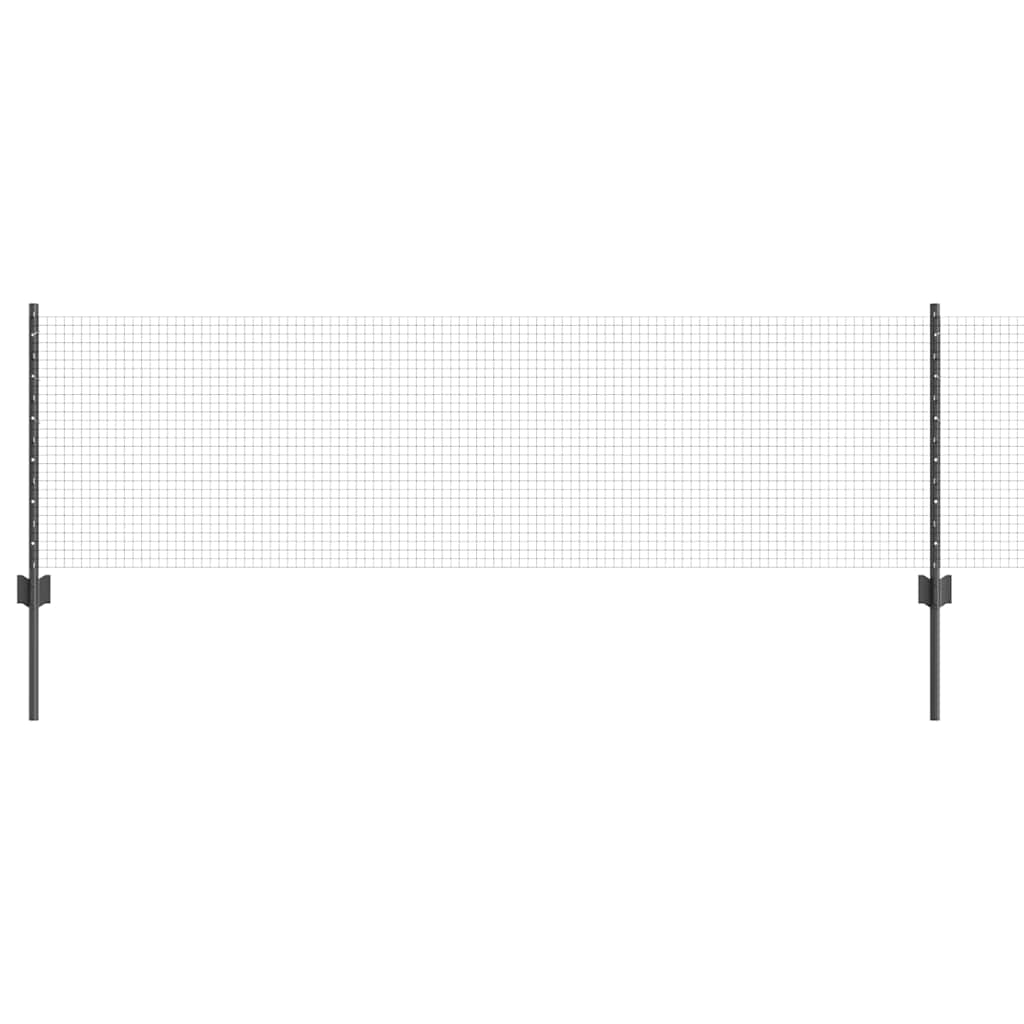 Hek Met Paal 0,6 X 100 M Staal En Pvc Grijs 100 x 0,6 m hek (1,9 x 1,9 cm gaas)