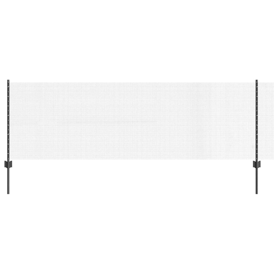 Hek met Paal Grijs 0,8 x 100 m Staal en PVC