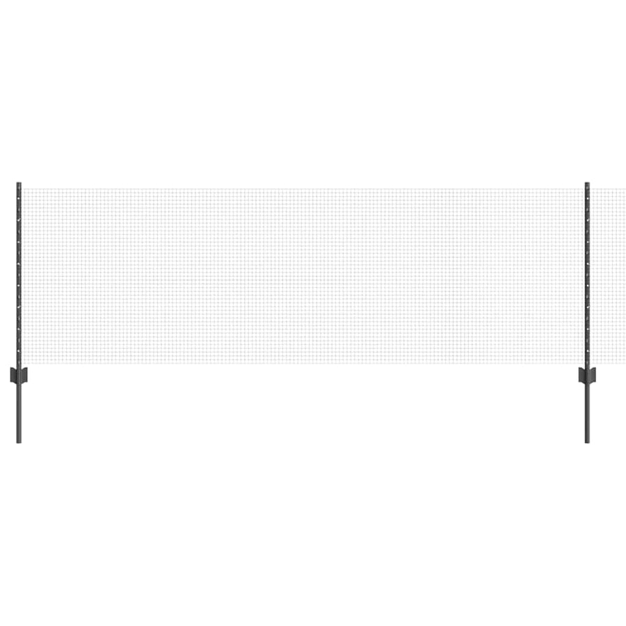 Hek met Paal Grijs 0,8 x 100 m Staal en PVC
