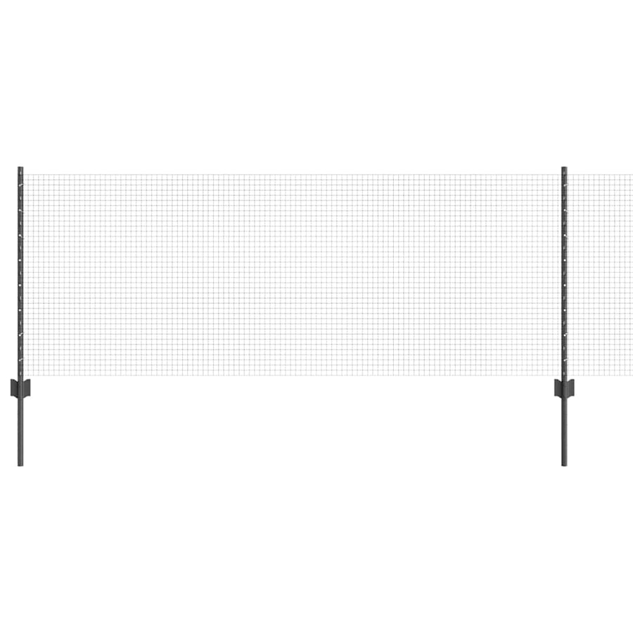 Hek met Paal Grijs 0,8 x 100 m Staal en PVC