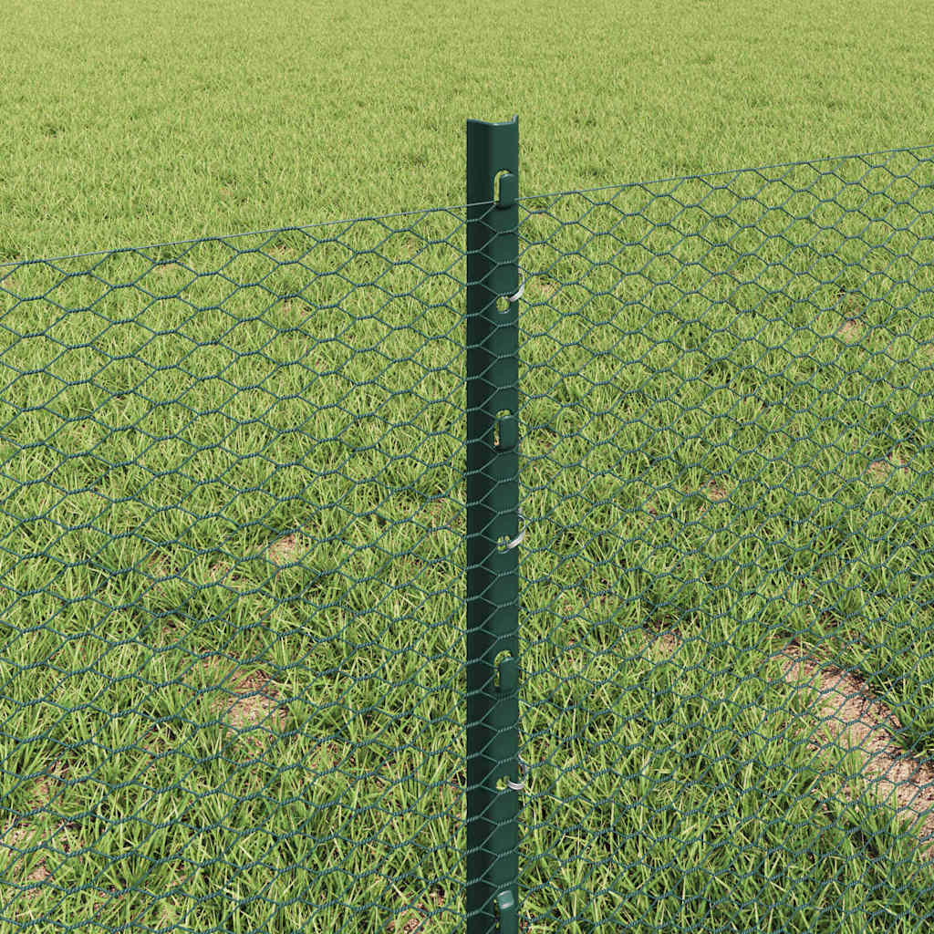 Hek met Paal Groen 0,4 x 10 m Staal en PVC