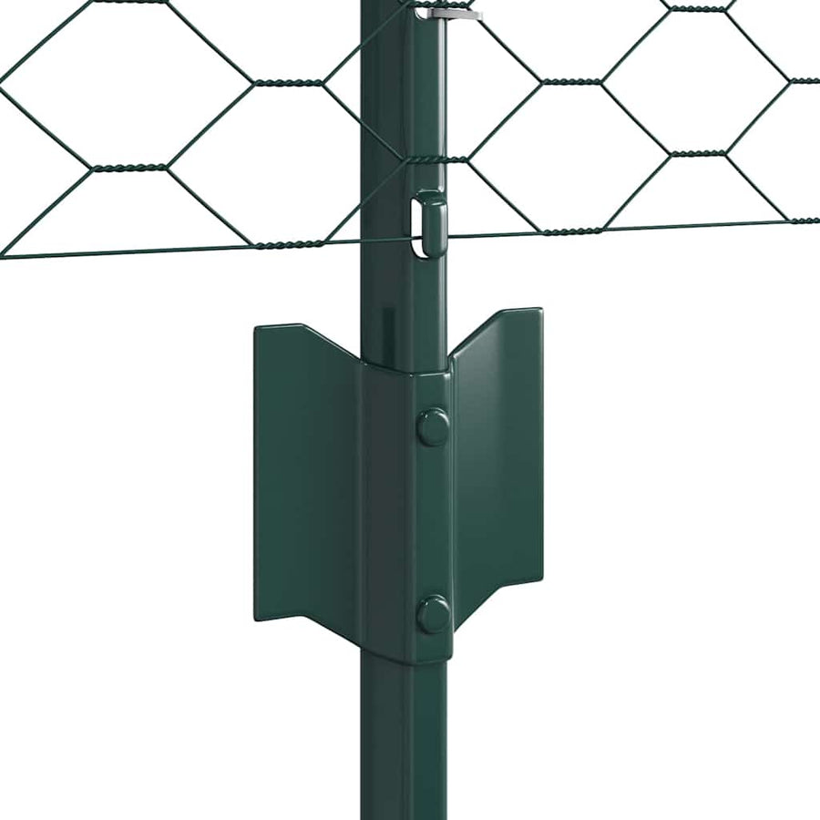 Hek met Paal Groen 0,8 x 10 m Staal en PVC