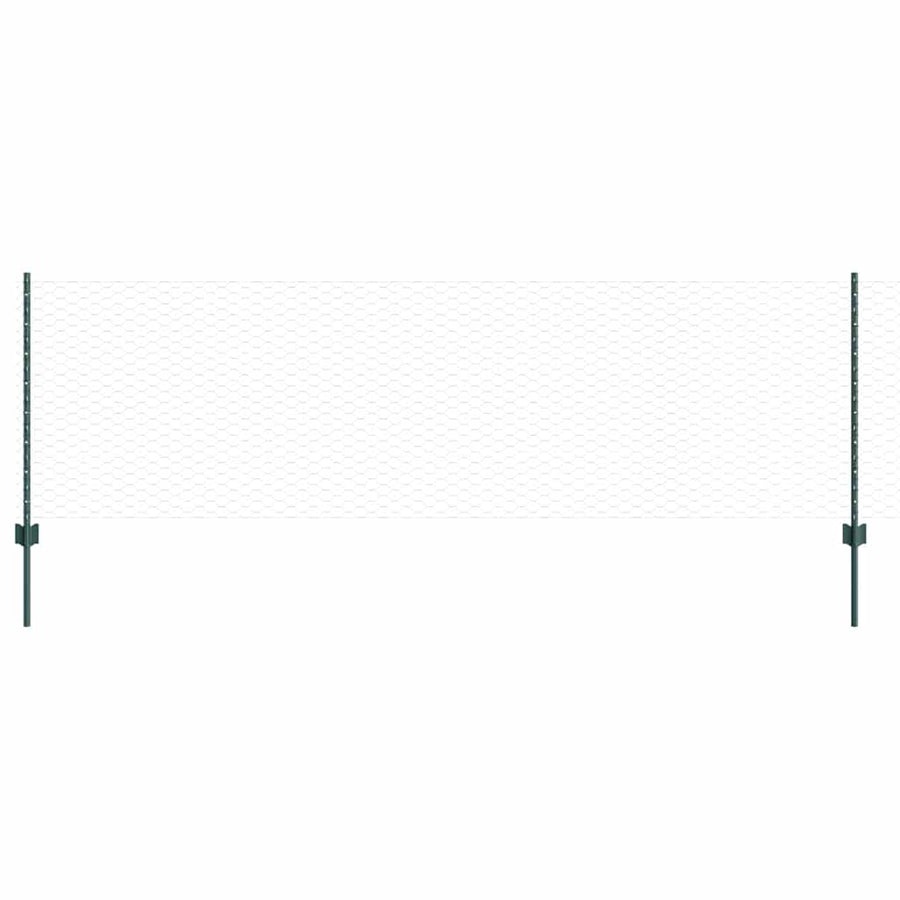 Hek met Paal Groen 0,8 x 10 m Staal en PVC