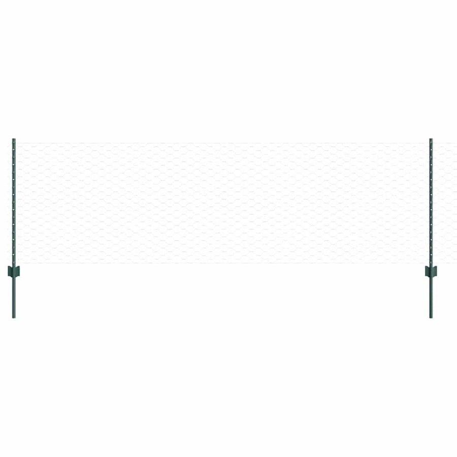 Hek met Paal Groen 0,8 x 10 m Staal en PVC