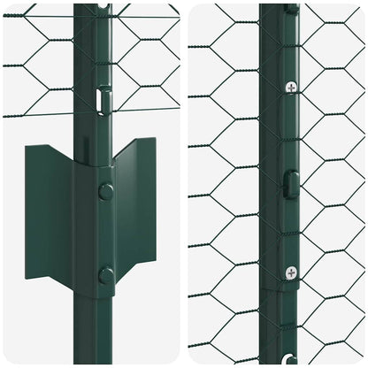 Hek met Paal Groen 1 x 10 m Staal en PVC