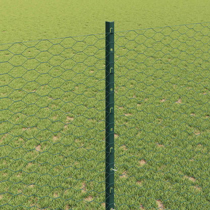 Hek met Paal Groen 1,4 x 10 m Staal en PVC