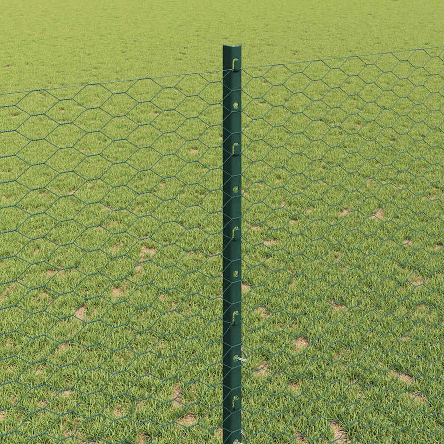 Hek met Paal Groen 1,4 x 10 m Staal en PVC