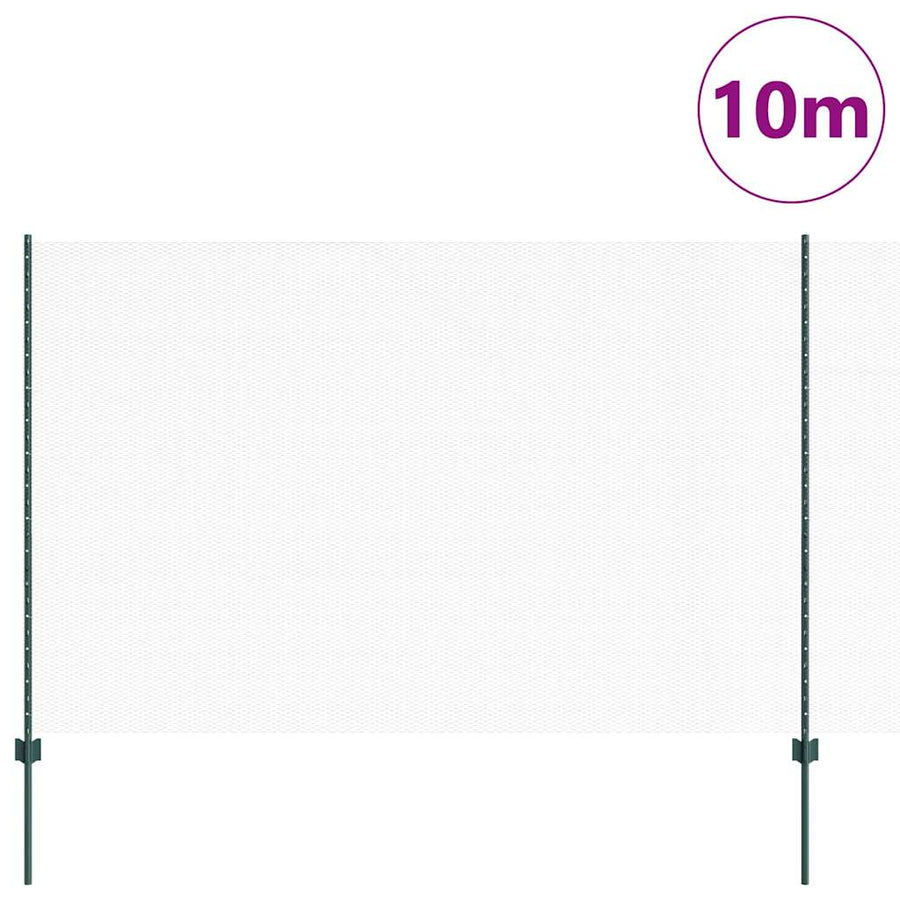 Hek met Paal Groen 1,6 x 10 m Staal en PVC