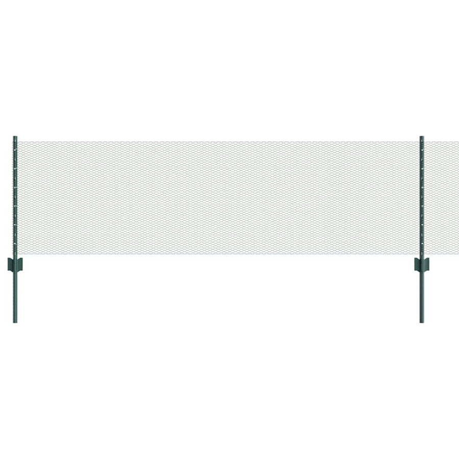 Hek met Paal Groen 0,6 x 25 m Staal en PVC