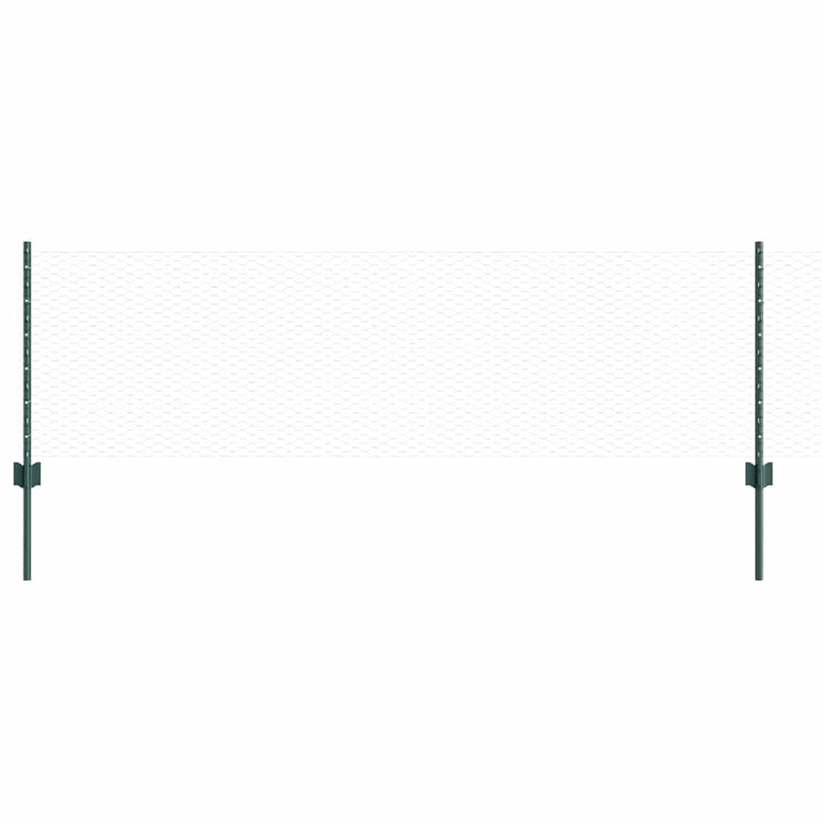Hek met Paal Groen 0,6 x 25 m Staal en PVC