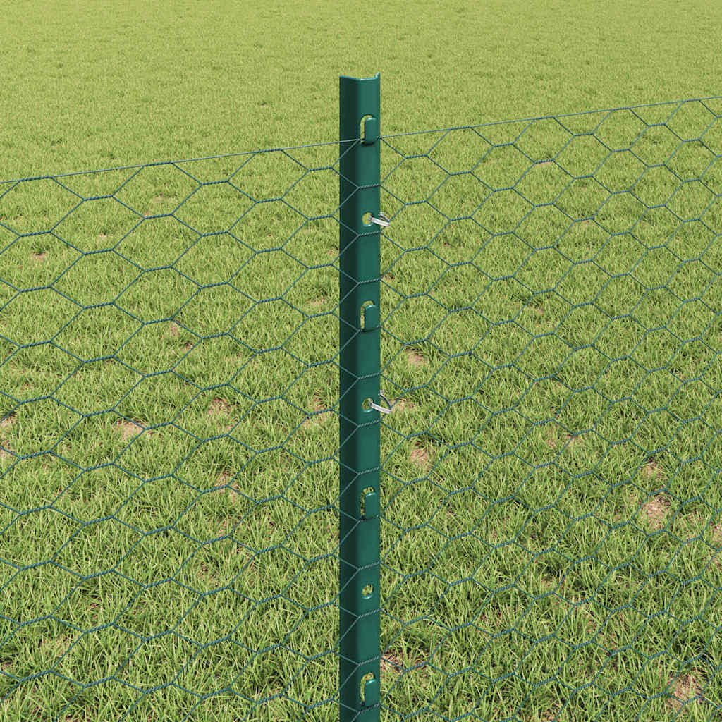 Hek Met Paal 0,8 X 25 M Staal Groen 25 x 0,8 m omheining (gaasbreedte: 2,5 cm)