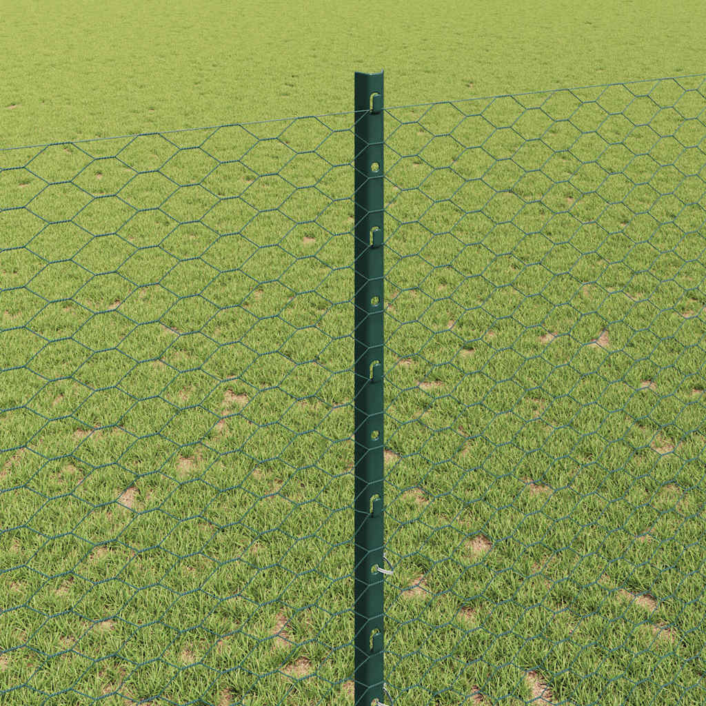 Hek met Paal Groen 1,4 x 25 m Staal
