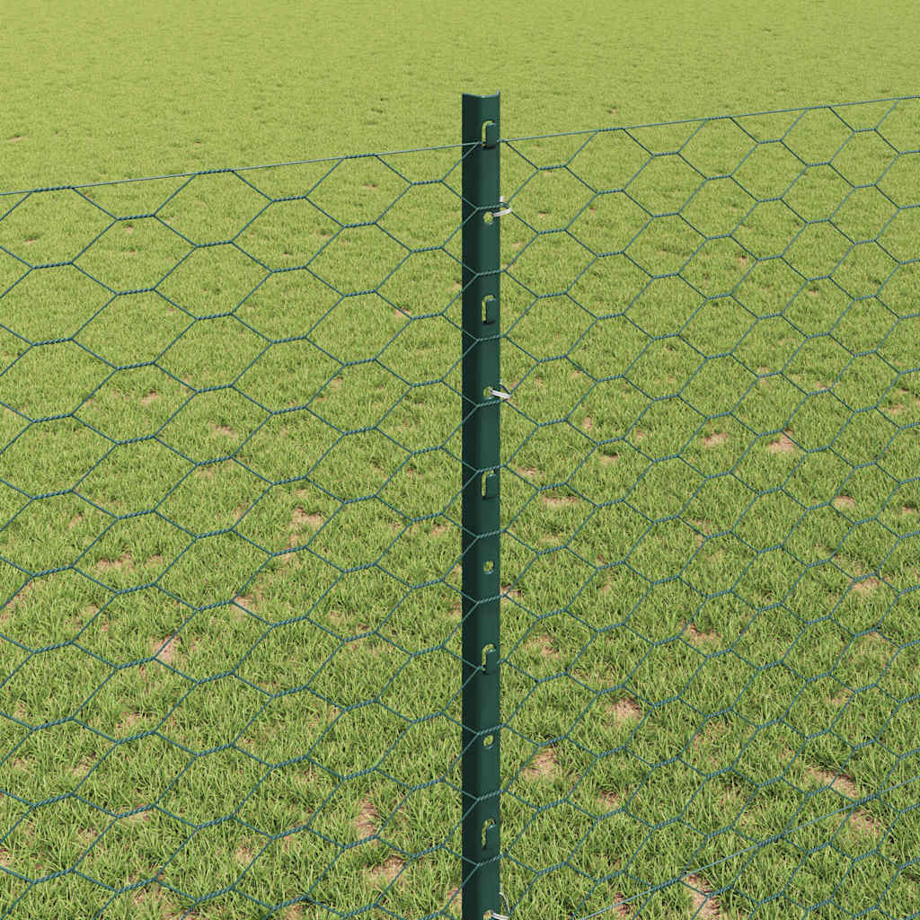 Hek met Paal Groen 1,4 x 25 m Staal