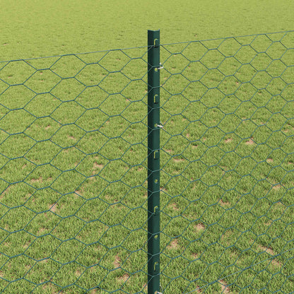 Hek met Paal Groen 1,4 x 25 m Staal
