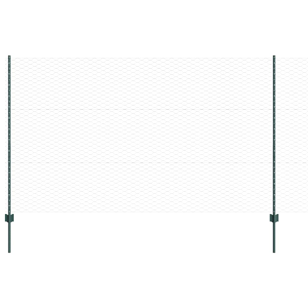 Hek met Paal Groen 1,4 x 25 m Staal