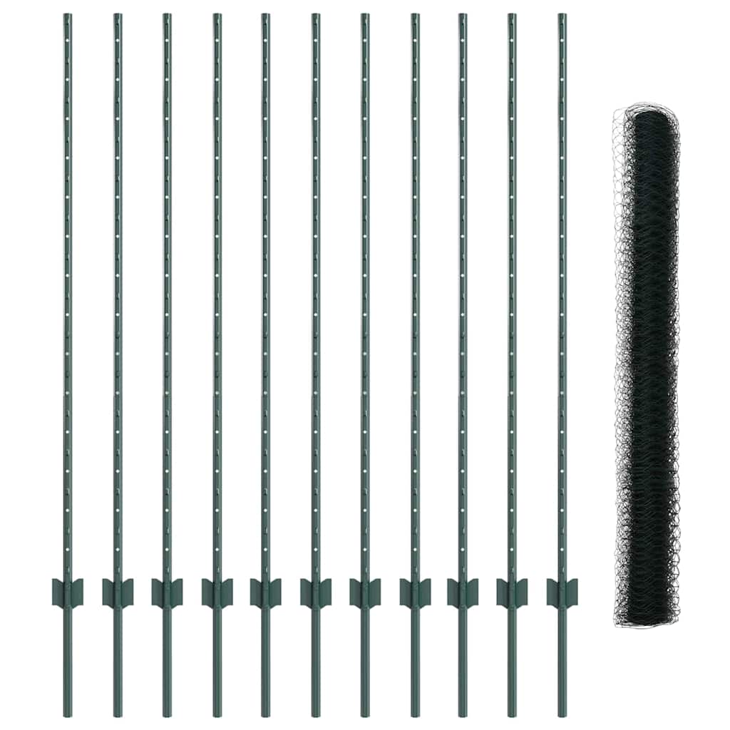 Hek met Paal Groen 1,4 x 25 m Staal