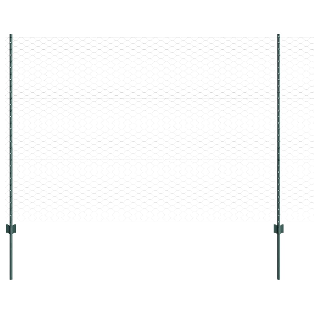 Hek Met Paal 1,5 X 25 M Staal Groen 25 x 1,5 m hek (5 cm breedte gaas)