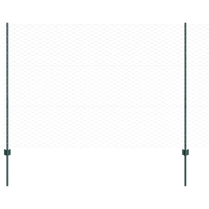 Hek Met Paal 1,5 X 25 M Staal Groen 25 x 1,5 m hek (5 cm breedte gaas)