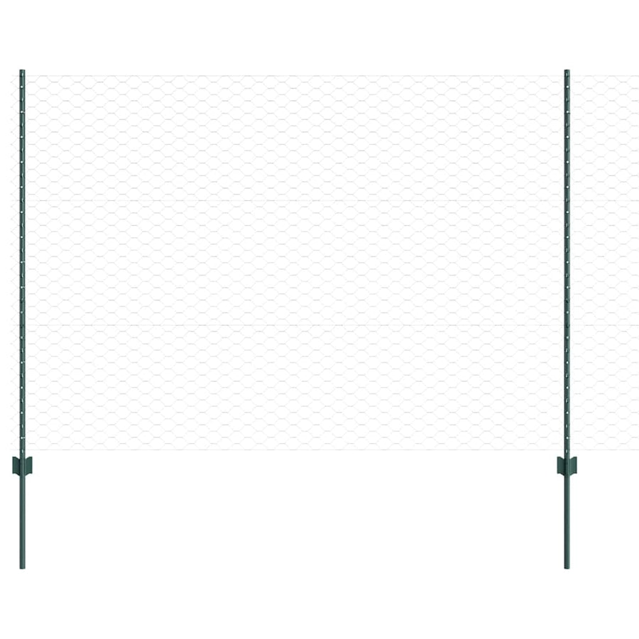 Hek Met Paal 1,5 X 25 M Staal Groen 25 x 1,5 m hek (5 cm breedte gaas)
