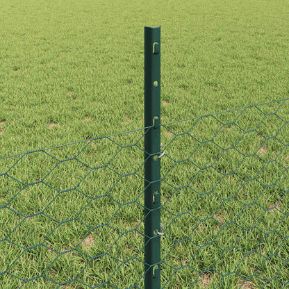 Hek Met Paal 0,5 X 50 M Staal En Pvc Groen 50 x 0,5 m hek (3,6 cm maaswijdte)