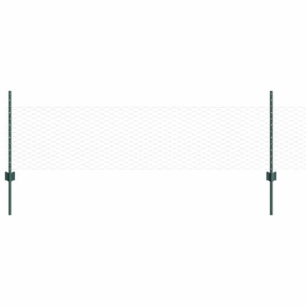 Hek Met Paal 0,5 X 50 M Staal En Pvc Groen 50 x 0,5 m hek (3,6 cm maaswijdte)