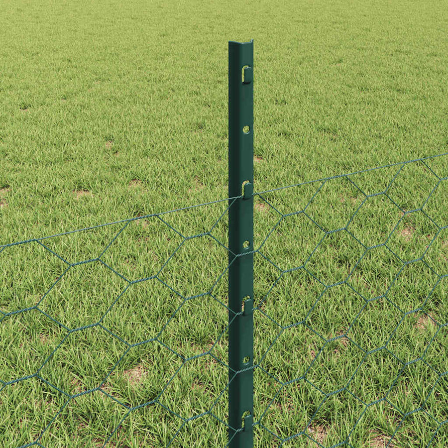 Hek met Paal Groen 0,5 x 50 m Staal en PVC