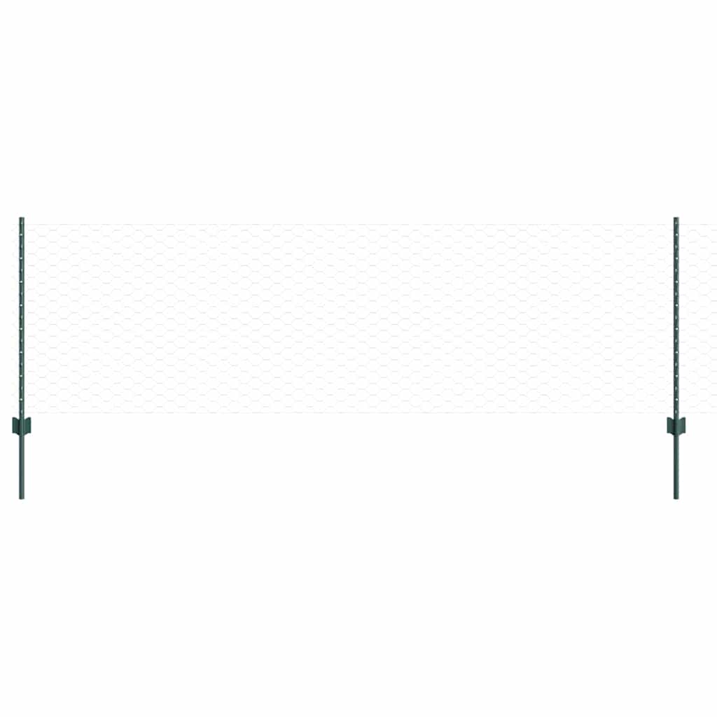 Hek Met Paal 0,8 X 50 M Staal En Pvc Groen 50 x 0,8 m omheining (5 cm breed gaas)