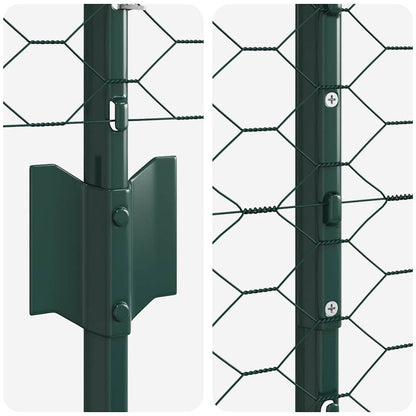 Hek met Paal Groen 1 x 50 m Staal en PVC