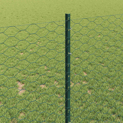 Hek met Paal Groen 1 x 50 m Staal en PVC