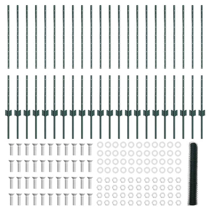 Hek met Paal Groen 1 x 50 m Staal en PVC