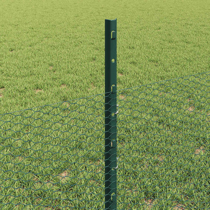 Hek Met Paal 0,5 X 100 M Staal En Pvc Groen 100 x 0,5 m hekje (1,3 cm maasbreedte)