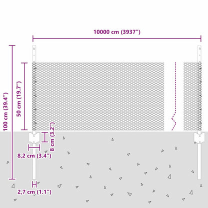 Hek Met Paal 0,5 X 100 M Staal En Pvc Groen 100 x 0,5 m hekje (1,3 cm maasbreedte)