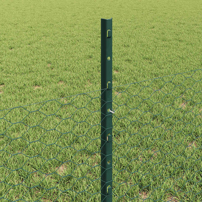 Hek Met Paal 0,5 X 100 M Staal En Pvc Groen 100 x 0,5 m hek (2,5 cm maaswijdte)