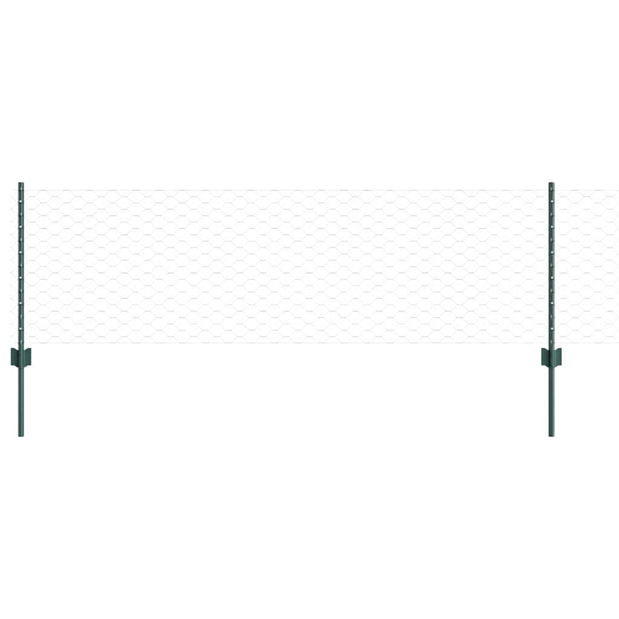Hek met Paal Groen 0,6 x 100 m Staal en PVC