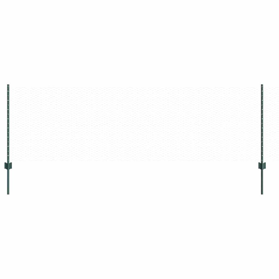 Hek Met Paal 0,8 X 100 M Staal En Pvc Groen 100 x 0,8 m hek (2,5 cm wandruimte)