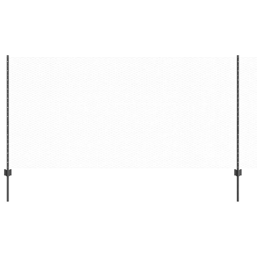 Hek met Paal Grijs 1,2 x 25 m Staal