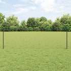 Fence with Post Grey 0.5 x 50 m Steel and PVC