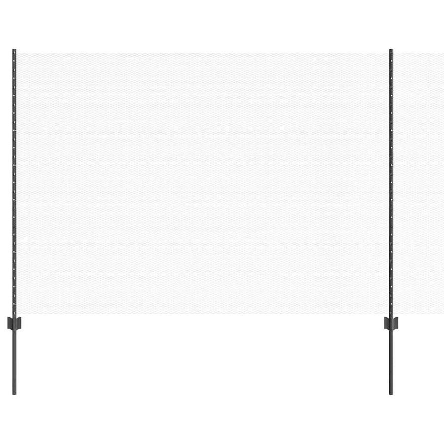 Hek met Paal Grijs 1,5 x 50 m Staal en PVC