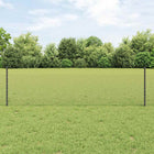 Hek met palen 1000x50 cm grijs staal PVC