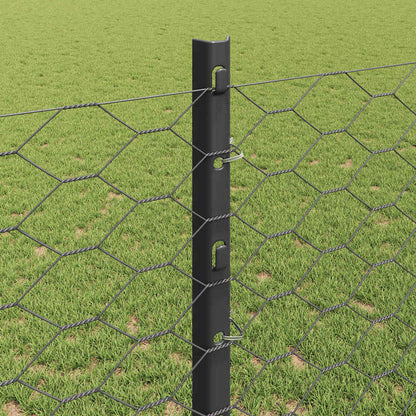 Hek met Paal Grijs 1,2 x 100 m Staal en PVC