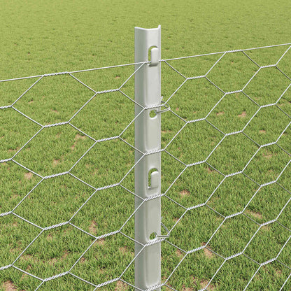Hek met Paal Zilver 1,2 x 10 m Staal