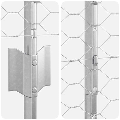 Hek met Paal Zilver 1,2 x 10 m Staal