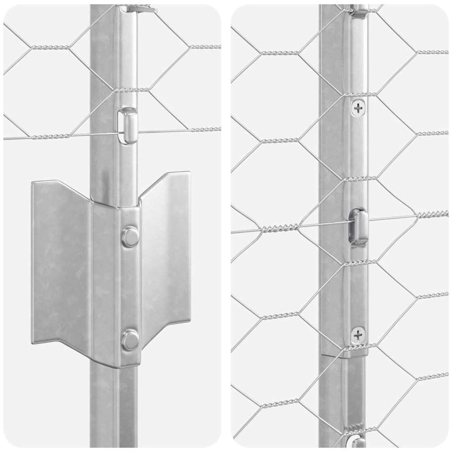 Hek met Paal Zilver 1,2 x 10 m Staal