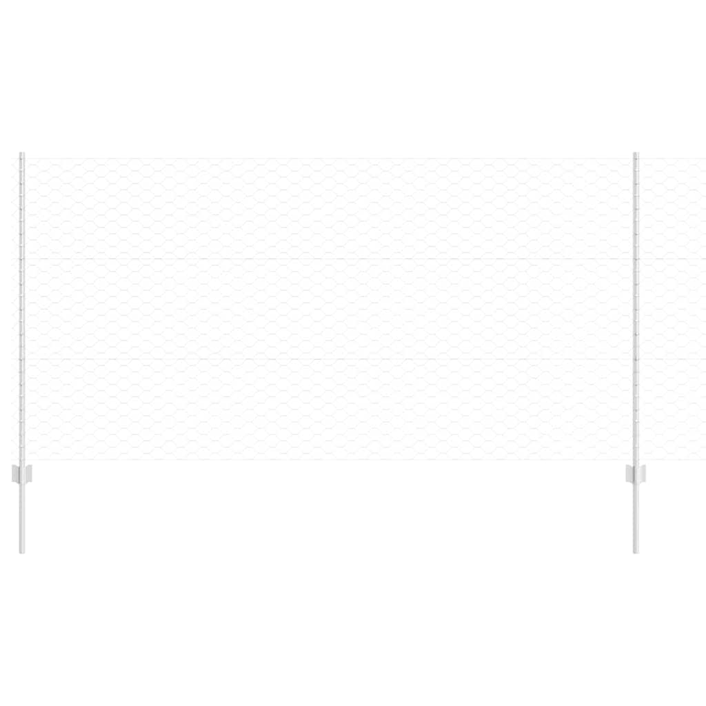 Hek met Paal Zilver 1,2 x 10 m Staal