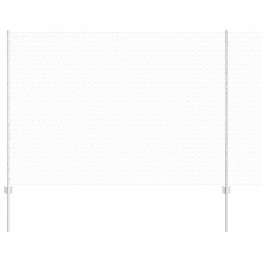 Hek met Paal Zilver 1,5 x 10 m Staal