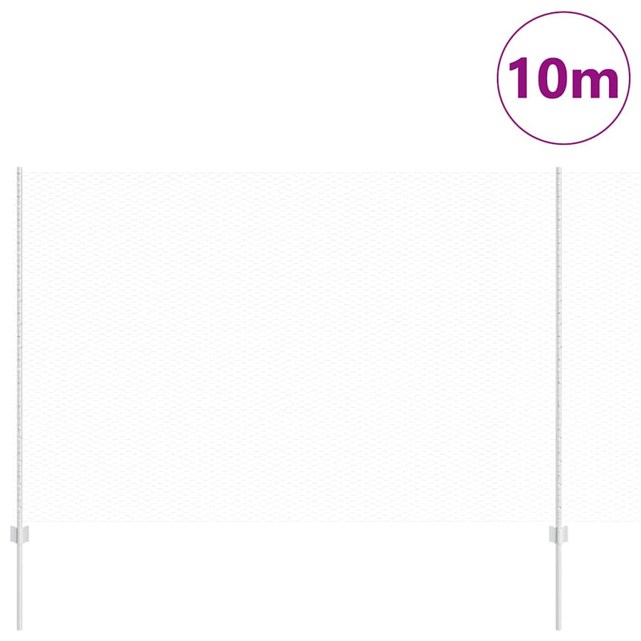Hek met Paal Zilver 1,5 x 10 m Staal