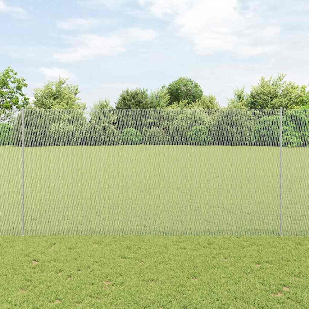 Hek met Paal Zilver 1,6 x 10 m Staal