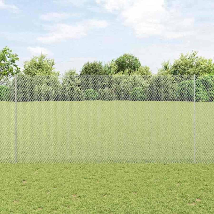 Hek met Paal Zilver 1,6 x 10 m Staal