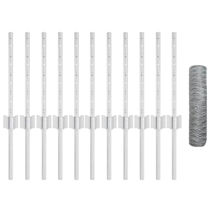 Hek met Paal Zilver 0,4 x 25 m Staal