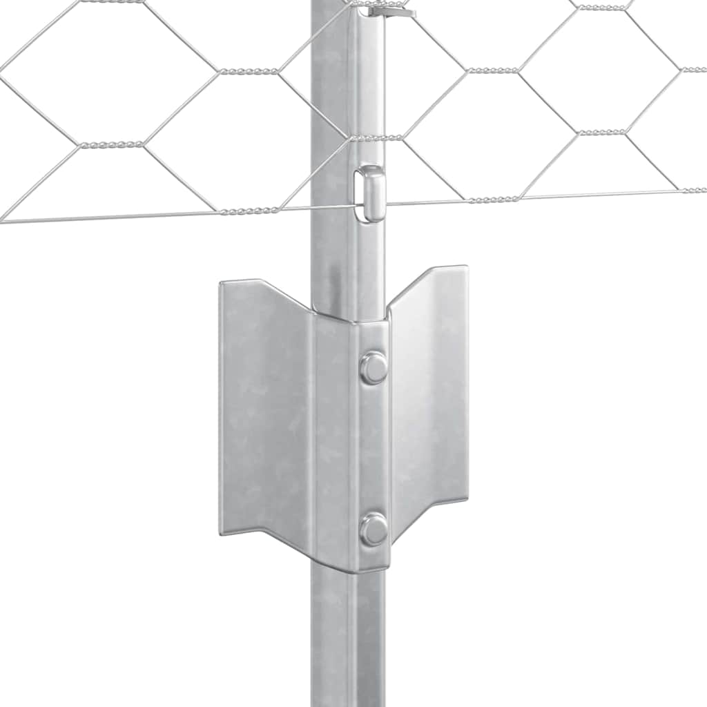 Hek met Paal Zilver 0,8 x 50 m Staal
